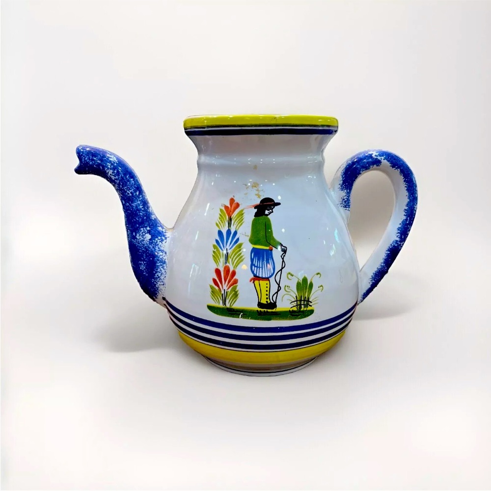 Vintage Rare Italian Tea Pot Traditional No Lid 1230 Breton Man Bentson West